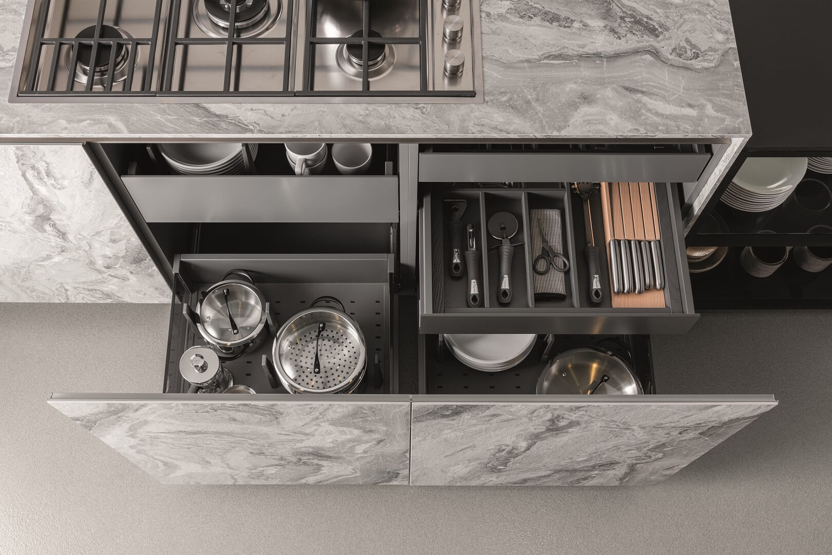 Internal accessories של מטבחי Domino Cucine