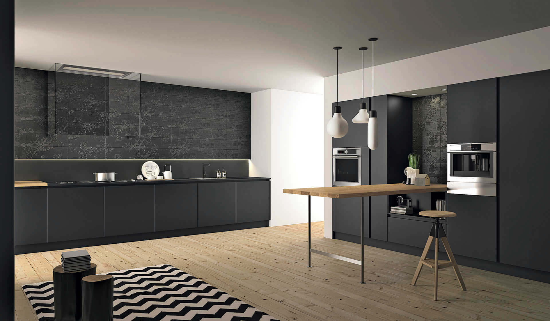 מטבח איטלקי מודרני שחור יוקרתי doimo cucine מדגם ASPEN